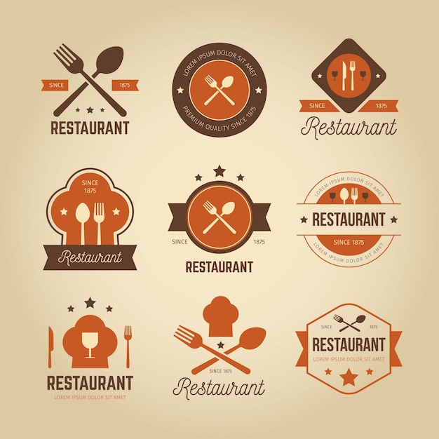 Vector retro restaurant logo