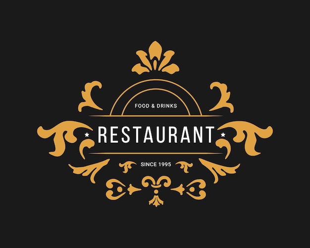 Vector retro restaurant vintage logo concept