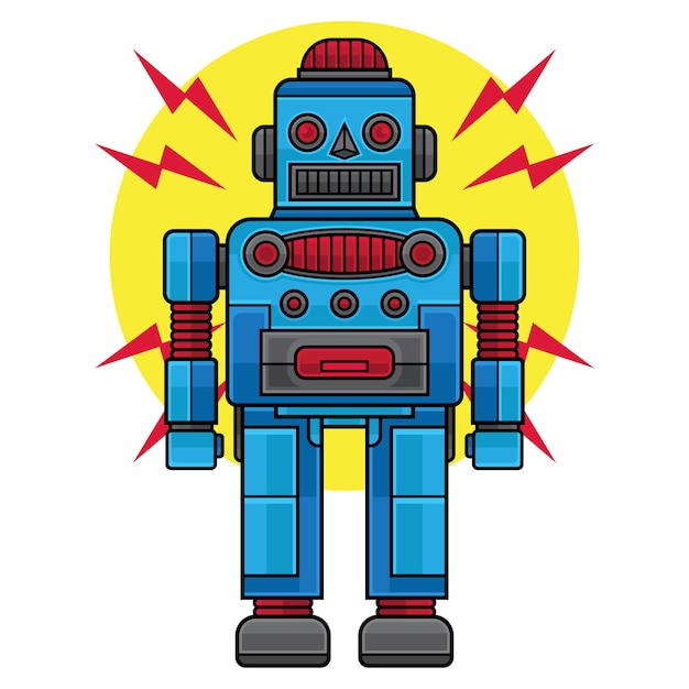 Vector retro robot vector design