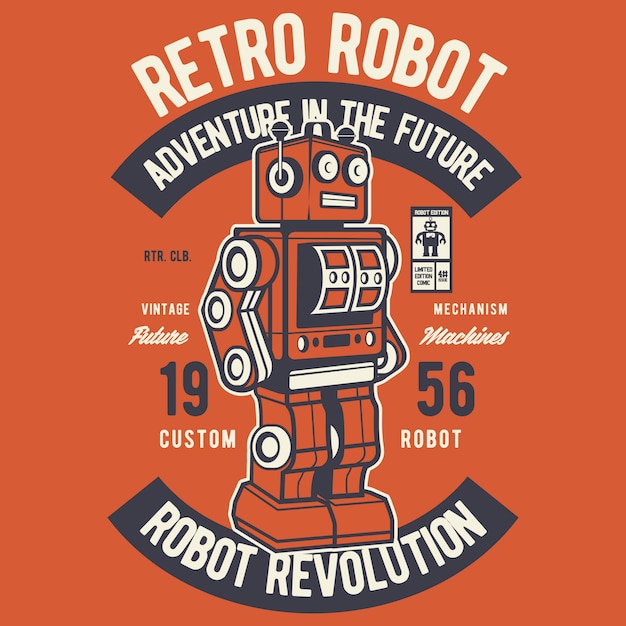 Vector retro robot