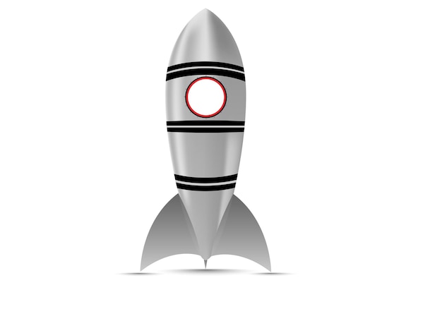 Vector retro rocket or spaceship vector illustration