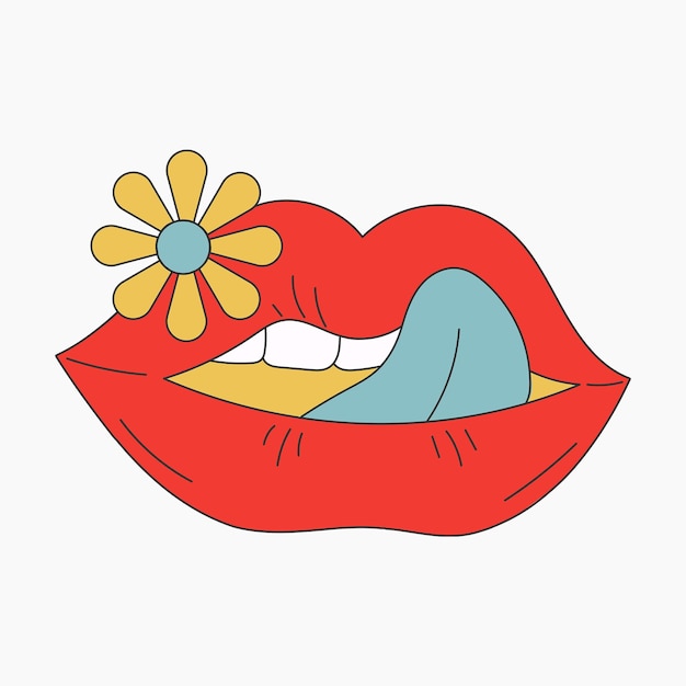 Retro rode lippen illustratie