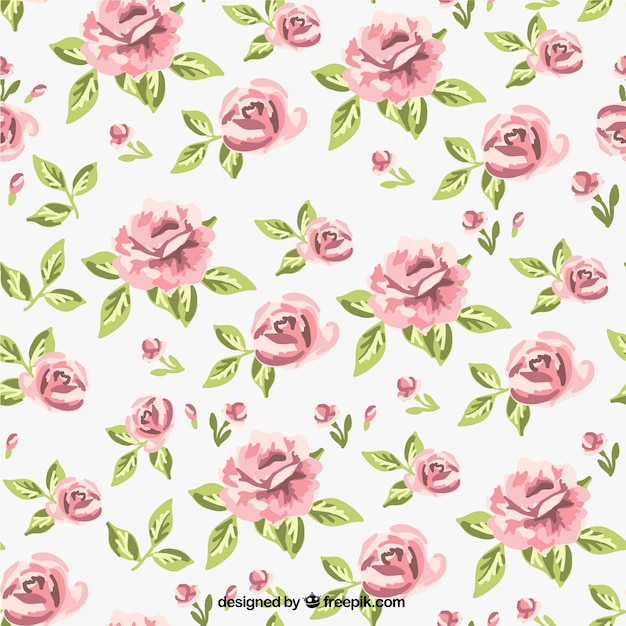 retro roses pattern