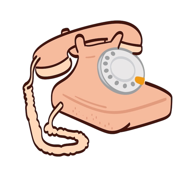 Retro rotary telephone vector illustration