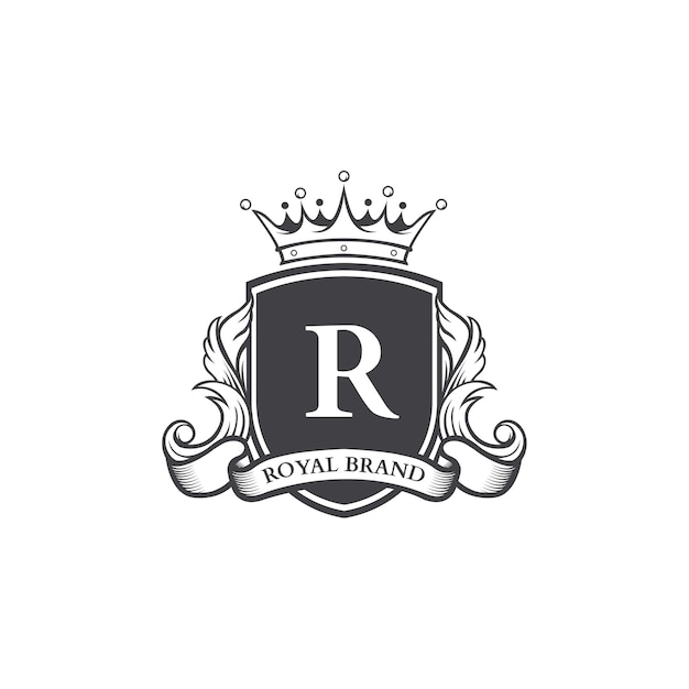 Vector retro royal shields logotype design template