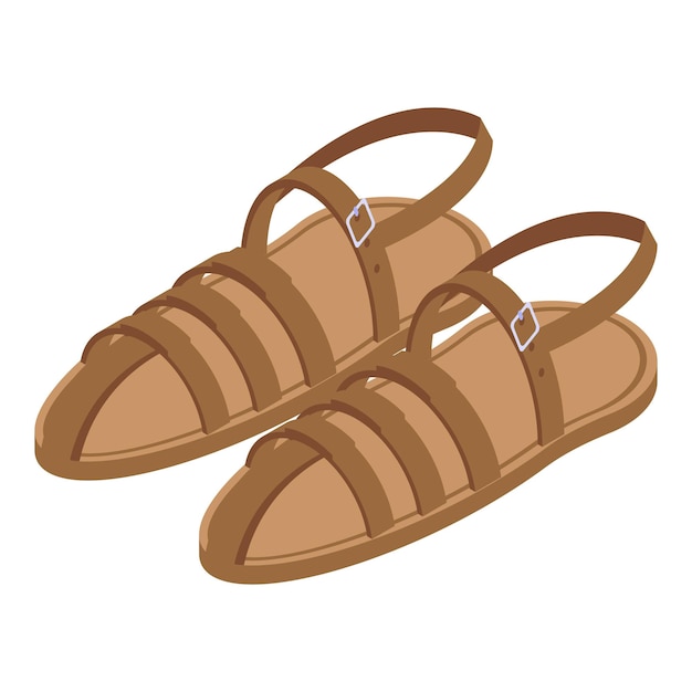 Retro sandalen pictogram Isometrisch van retro sandalen vector pictogram voor webdesign geïsoleerd op een witte achtergrond