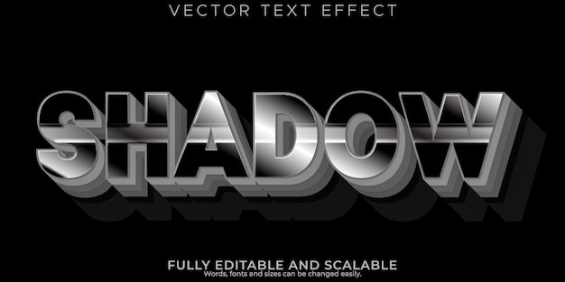 Vector retro schaduw teksteffect bewerkbare schaduw en vintage tekststijl