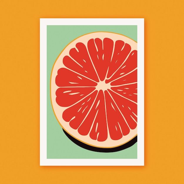 Retro schattige grapefruit Art Print