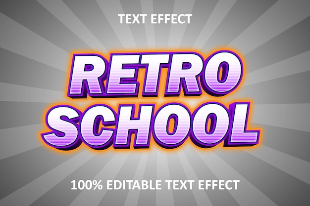 Retro school bewerkbaar teksteffect