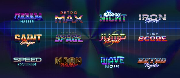 Vector retro scifi back to the future collection