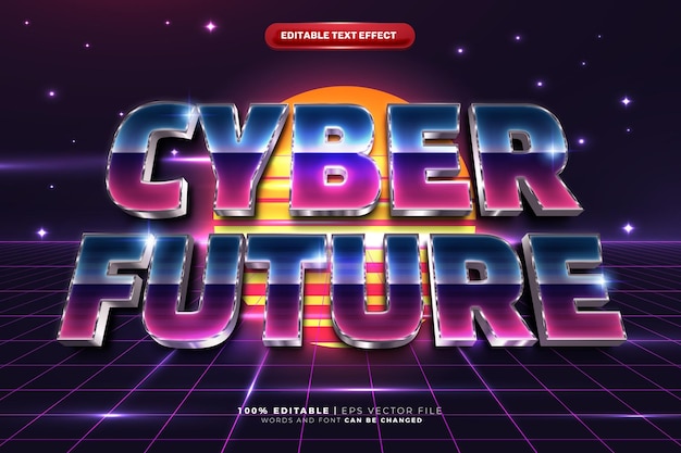 Retro SciFi Futuristic 80s Editable Text Effect Virtual Reality Tech