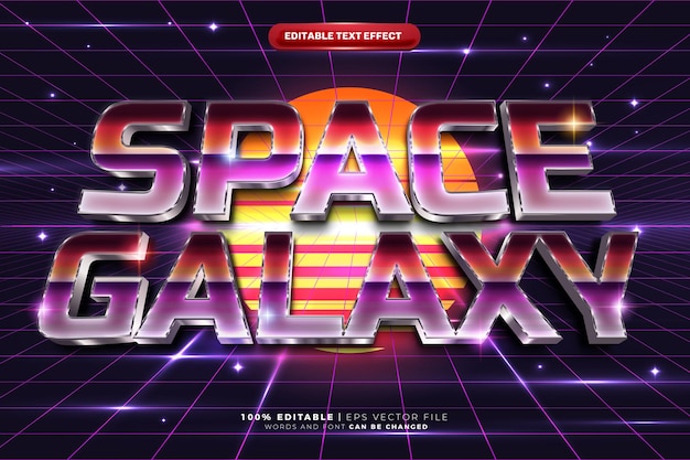 Retro SciFi Futuristic 80s Editable Text Effect Virtual Reality Tech