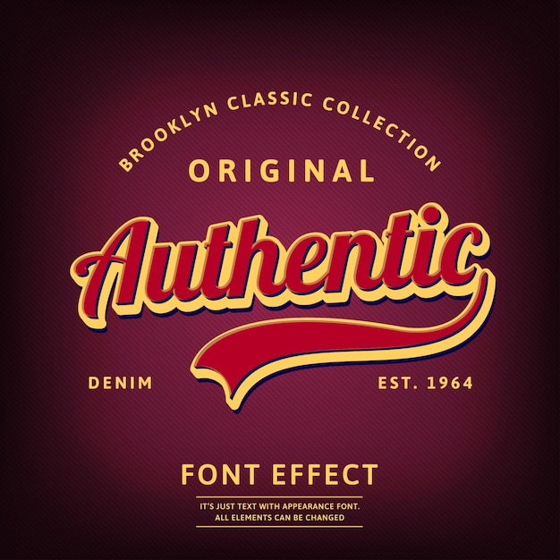 Retro script authentic logo type