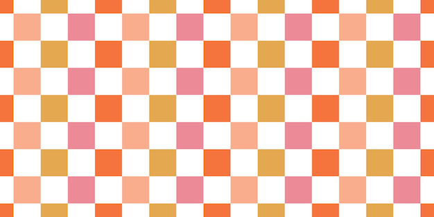 Retro seamless banner with colorful checkerboard