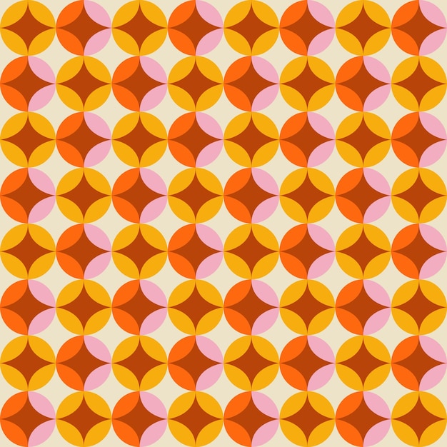 Vector retro seamless pattern in 70s style