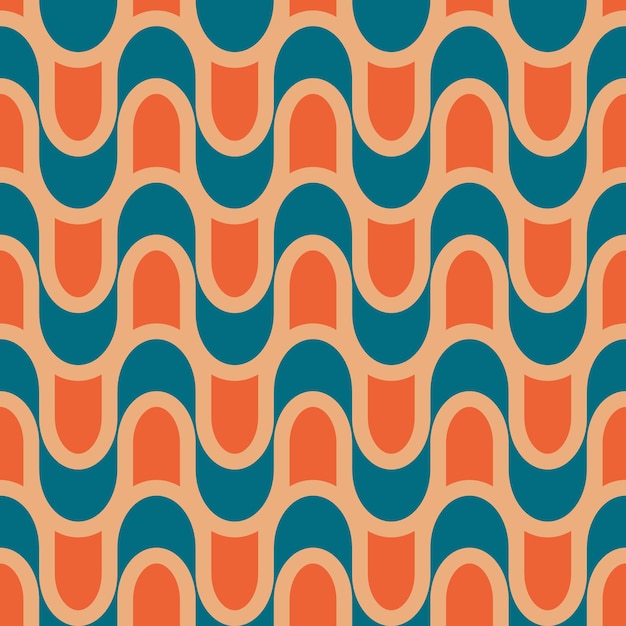 Vector retro seamless pattern in the style of the 70s and 60s geometric vintage pattern