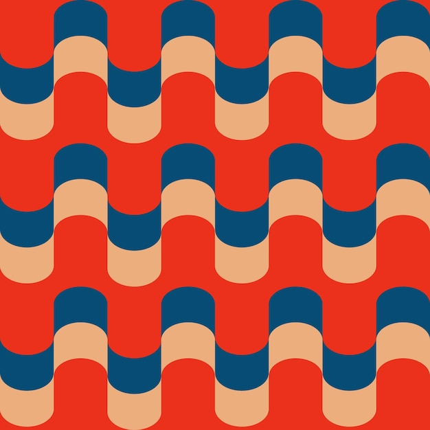 Retro seamless pattern in the style of the 70s and 60s