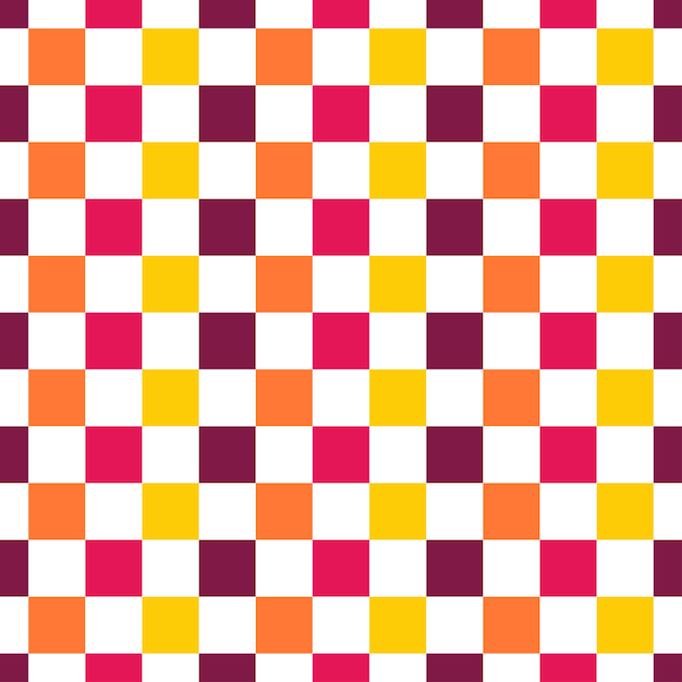 Retro seamless pattern with colorful checkerboard.