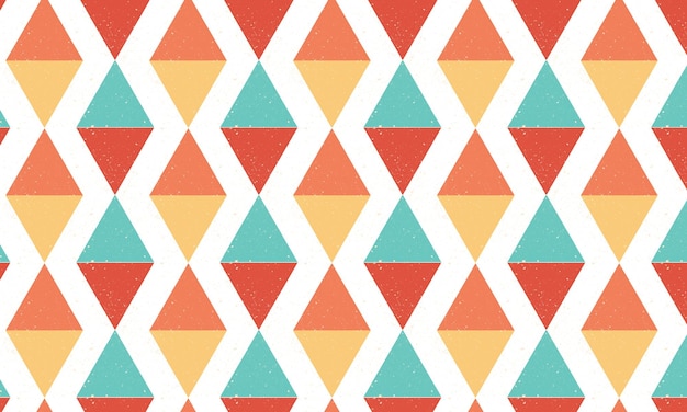 retro seamless pattern with geometric shapes in vibrant colors
