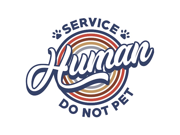 Retro Service Human Do Not Pet 80s voor grafische tshirts