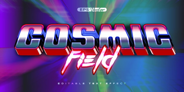 Retro shiny Y2K editable text effect cosmic field