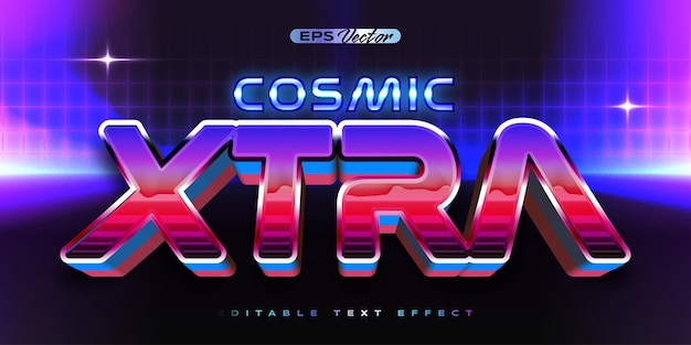 Retro shiny y2k editable text effect cosmic xtra