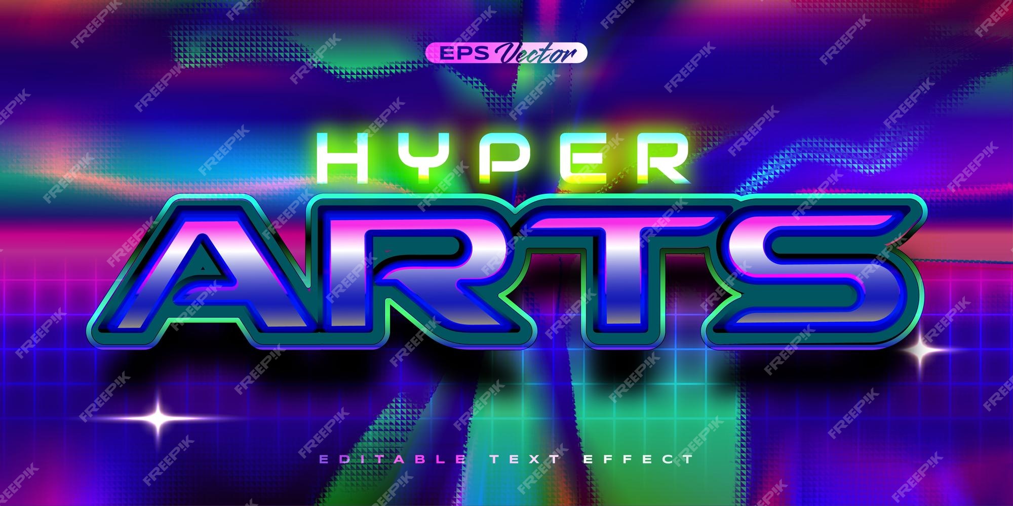 Retro shiny Y2K editable text effect cyber tech