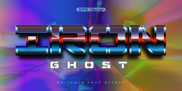 Retro shiny Y2K editable text effect iron ghost