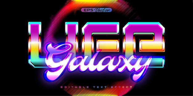 Retro shiny y2k editable text effect life galaxy