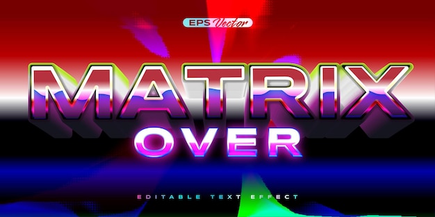 Retro shiny Y2K editable text effect matrix over