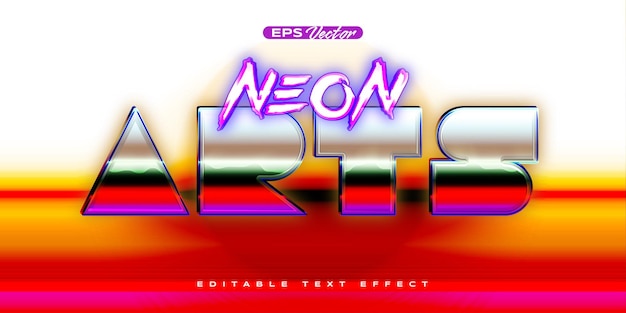 Retro shiny Y2K editable text effect neon arts