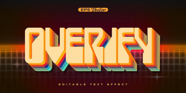 Retro shiny Y2K editable text effect overify