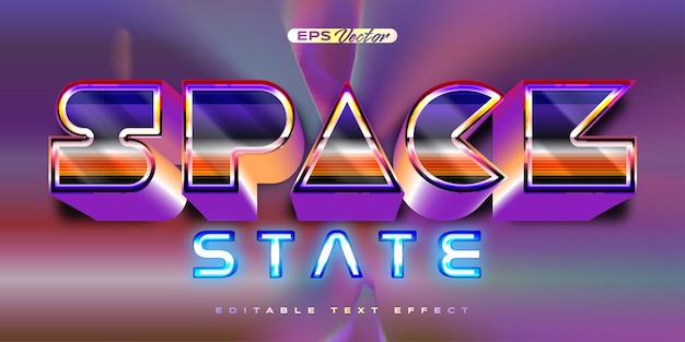 Retro shiny Y2K editable text effect space state