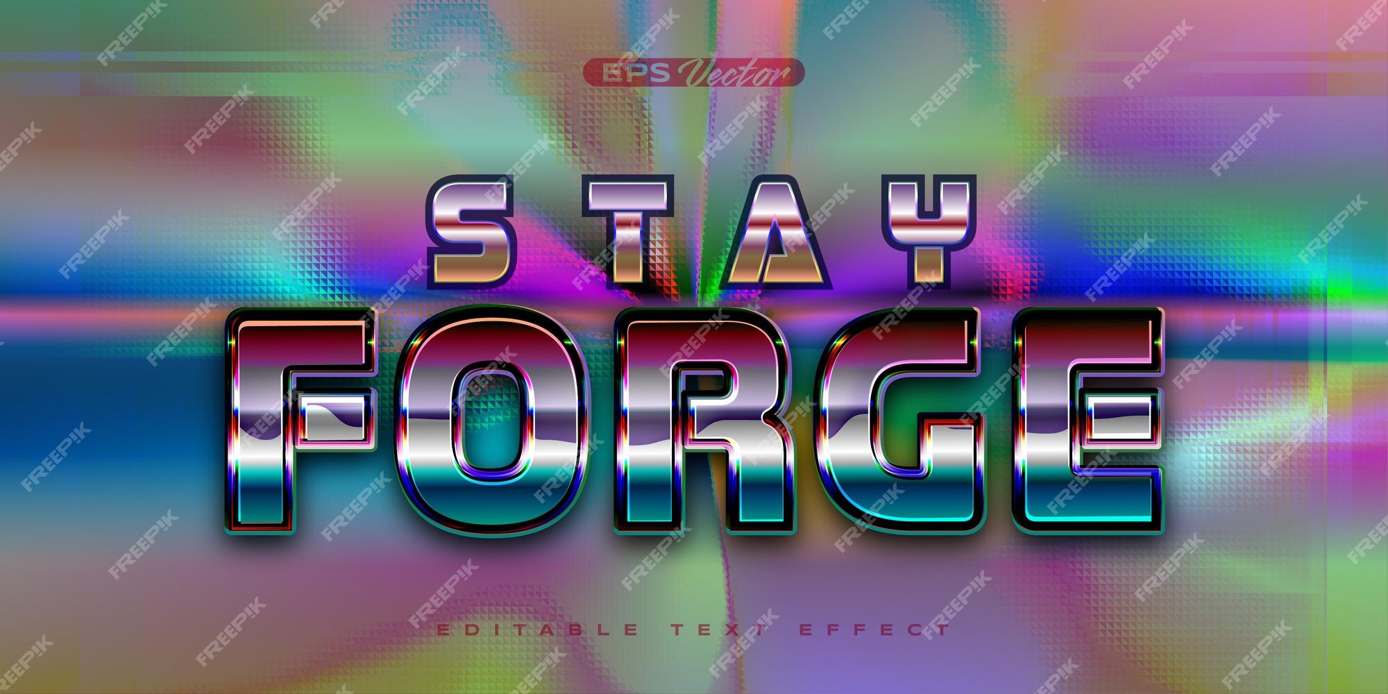 Retro shiny Y2K editable text effect cyber tech