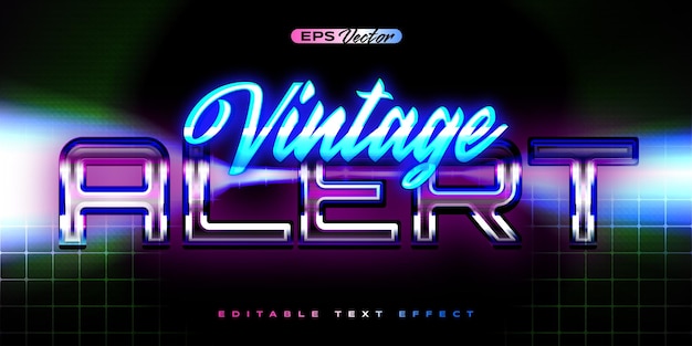 Retro shiny Y2K editable text effect vintage alert