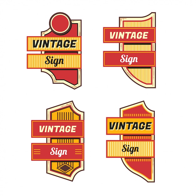 Retro signs and vintage neon signs colorful collection