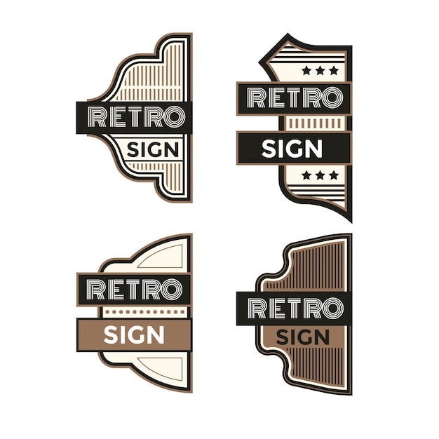 Retro signs and vintage neon signs colorful collection