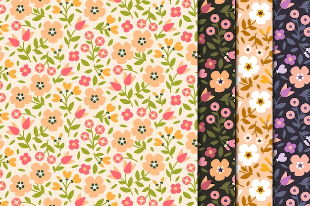 Vector retro simple floral seamless pattern