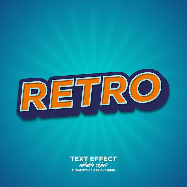 Retro simple text effect with modern style