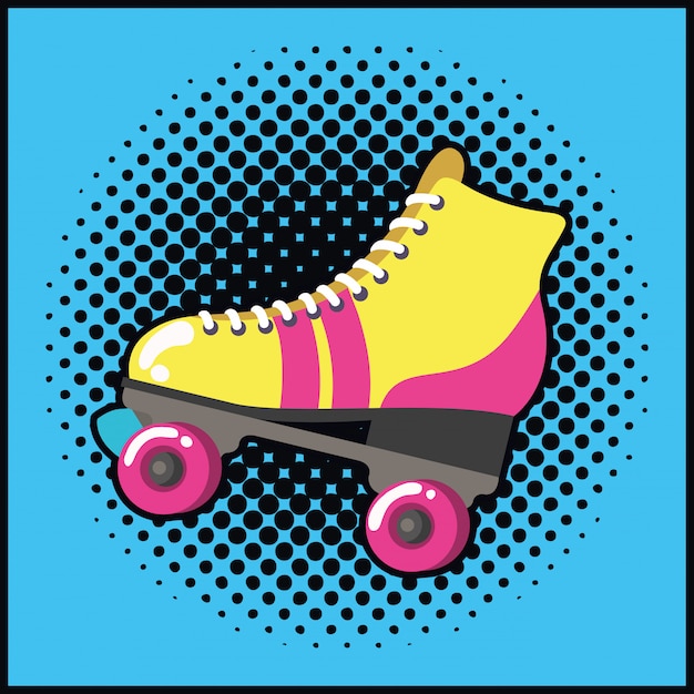 Retro skate pop art style