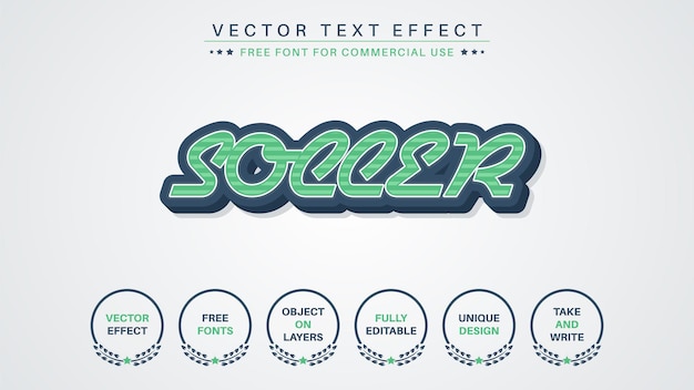 Retro Soccer Editable Text Effect Font Style