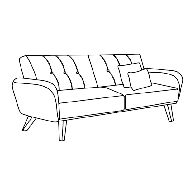 Retro sofa simple linear icon