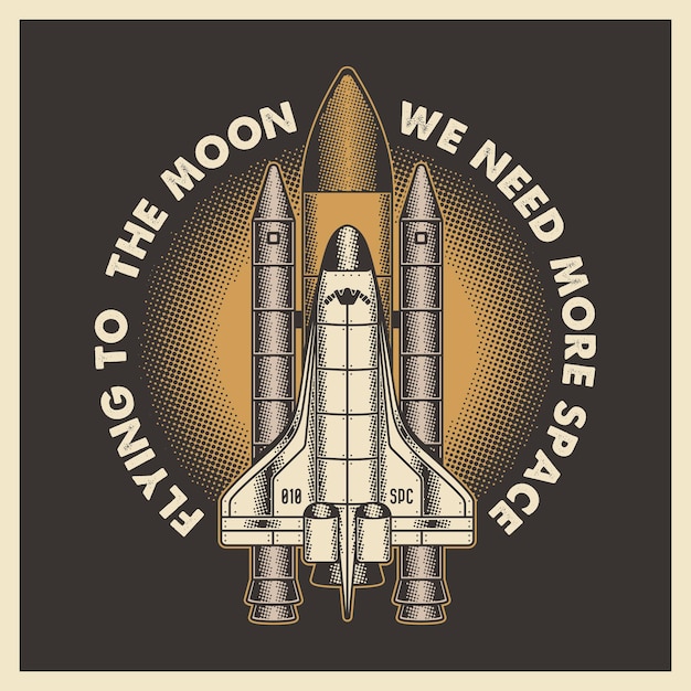 Retro Space Shuttle Vector Illustratie