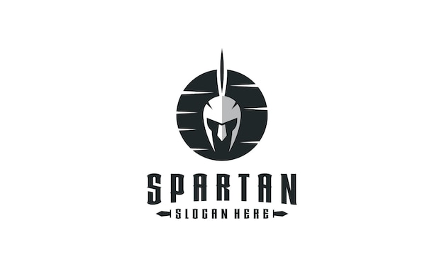 Vector retro spartaans helm logo-ontwerp