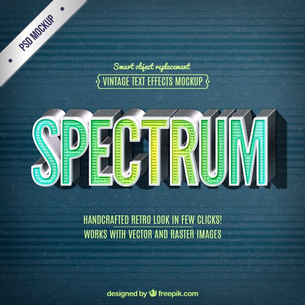 Retro spectrum belettering