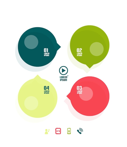 Vector retro speech bubble infographics