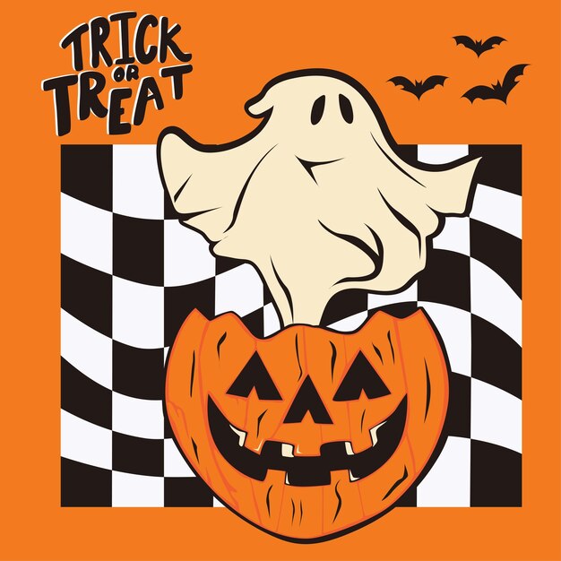 Vector retro spooky design halloween illustrations