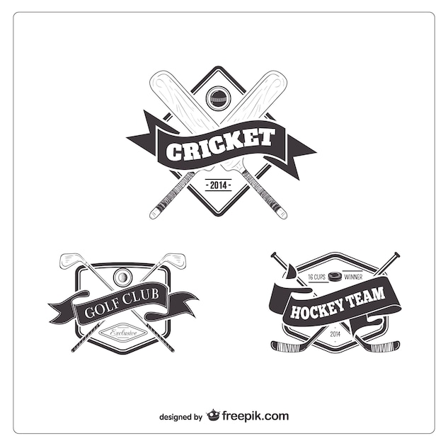 Vector retro sport team badges