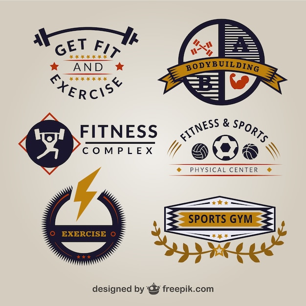 Vector retro sportschool logo templates