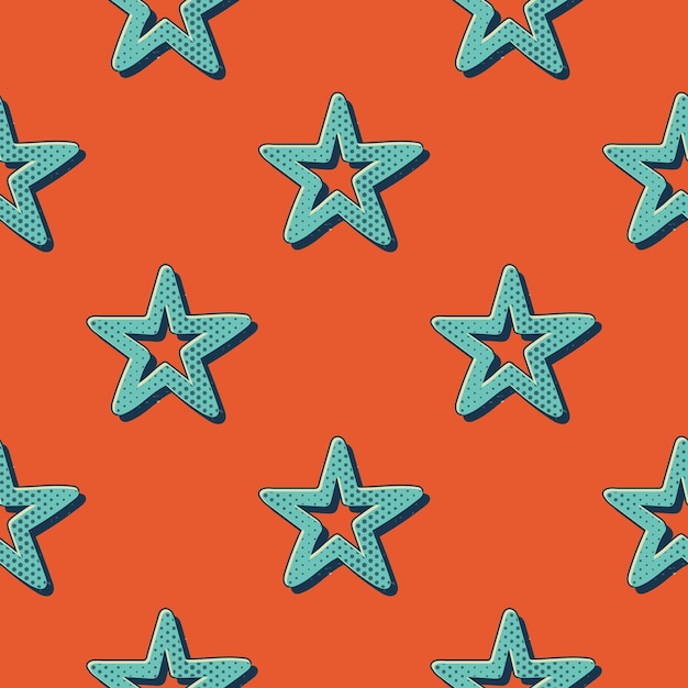 Retro stars pattern, abstract geometric background in 80s, 90s style. Geometrical simple illustration